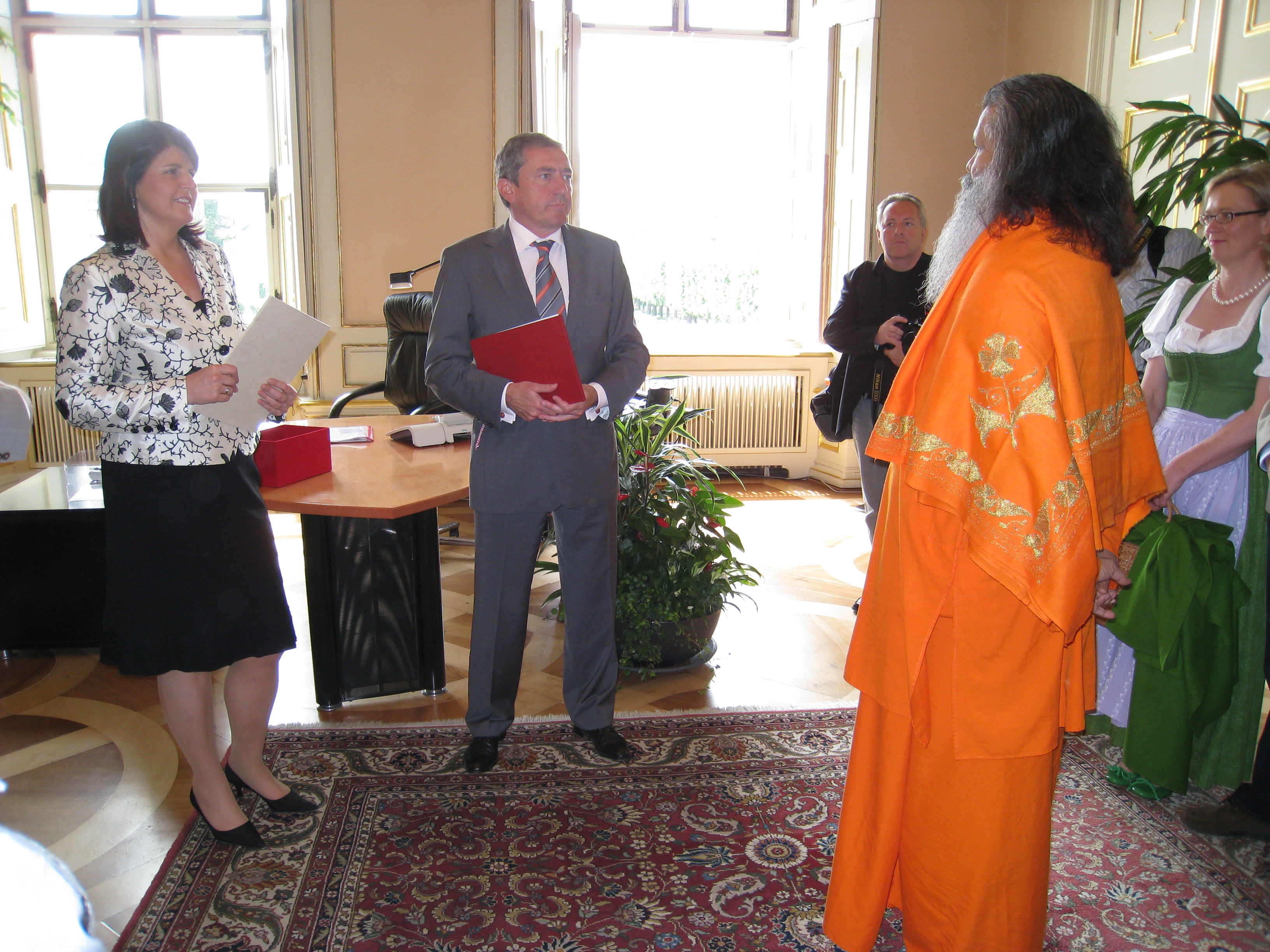 Swamiji awarded by the Mayor of Salzburg