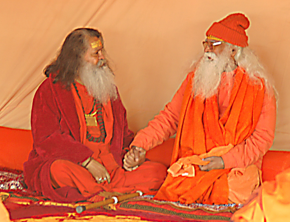 IMG 8  Swamiji greeting Mahamandelshwar Viyoganand Saraswatiji