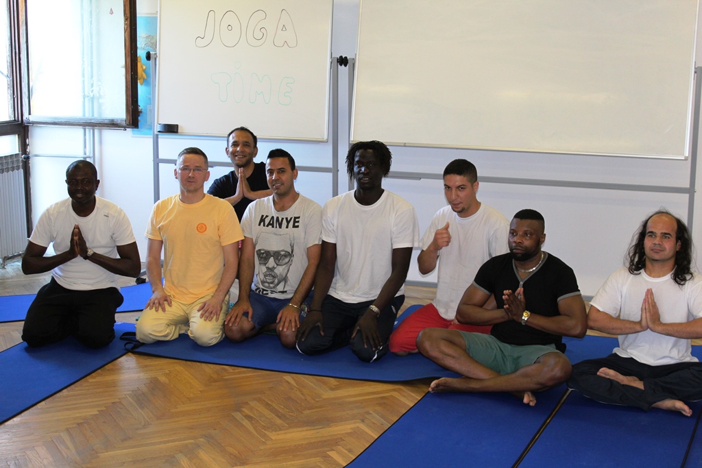 Yoga for asylum seekers in Zagreb, Croatia