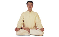 Sedy při pránájámě a meditaci